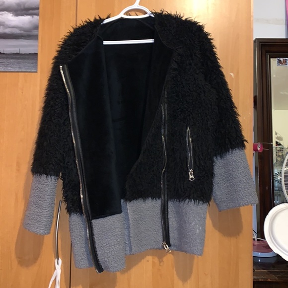 TopShop Sherpa/Furry Coat - Picture 2 of 3